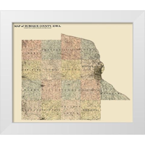 Dubuque County Iowa -  Hixson 1900  White Modern Wood Framed Art Print by Hixson