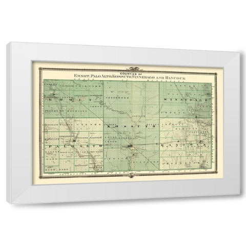 Palo Alto Iowa Landowner - Andreas 1874 White Modern Wood Framed Art Print by Andreas