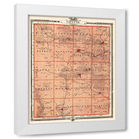 Fayette Iowa Landowner - Andreas 1874 White Modern Wood Framed Art Print by Andreas