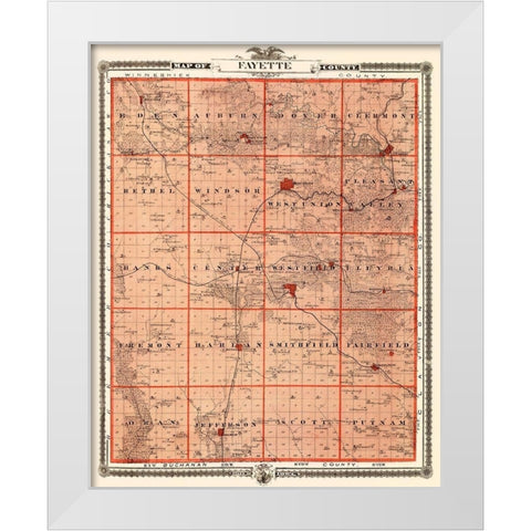 Fayette Iowa Landowner - Andreas 1874 White Modern Wood Framed Art Print by Andreas