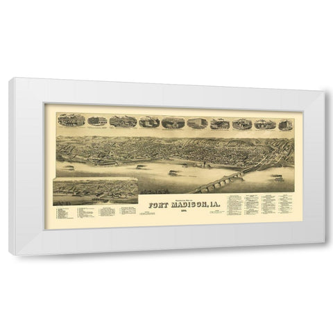 Fort Madison Iowa - Wellge 1889 White Modern Wood Framed Art Print by Wellge