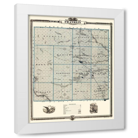 Franklin Iowa Landowner - Andreas 1874 White Modern Wood Framed Art Print by Andreas