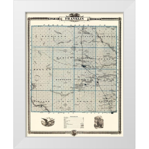 Franklin Iowa Landowner - Andreas 1874 White Modern Wood Framed Art Print by Andreas