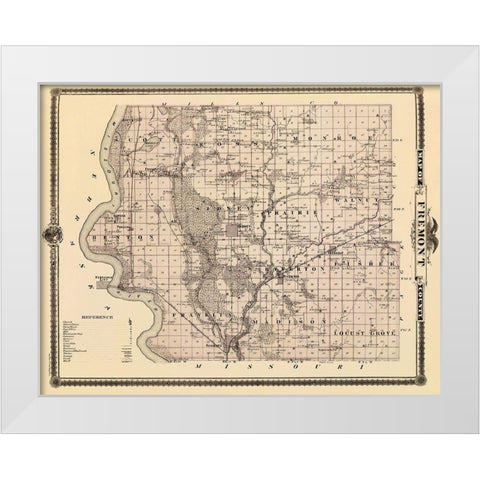 Fremont Iowa Landowner - Andreas 1875 White Modern Wood Framed Art Print by Andreas