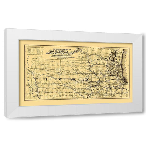 Galena and Chicago Union Railroad - Colton 1862 White Modern Wood Framed Art Print by Colton