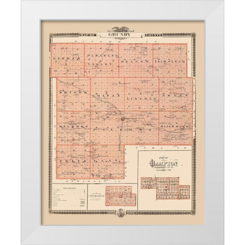 Grundy Iowa Landowner - Andreas 1874 White Modern Wood Framed Art Print by Andreas