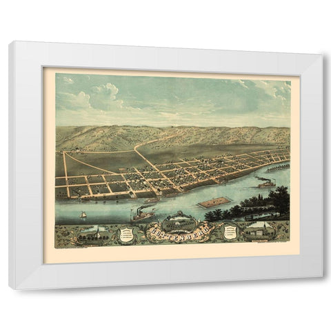 Guttenberg Iowa - Ruger 1869 White Modern Wood Framed Art Print by Ruger