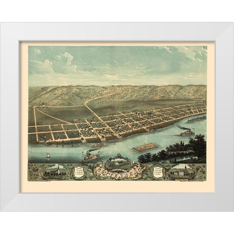 Guttenberg Iowa - Ruger 1869 White Modern Wood Framed Art Print by Ruger