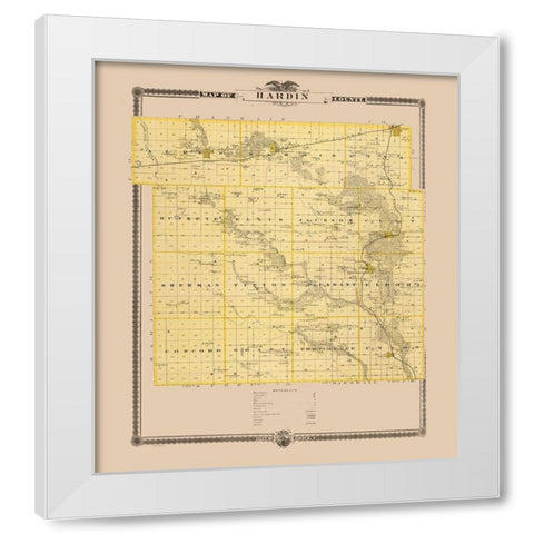 Hardin Iowa Landowner - Andreas 1874 White Modern Wood Framed Art Print by Andreas