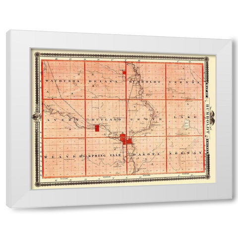 Humboldt Iowa Landowner - Andreas 1874 White Modern Wood Framed Art Print by Andreas