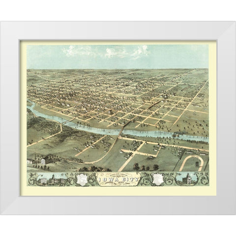 Iowa City Iowa - Ruger 1868 White Modern Wood Framed Art Print by Ruger