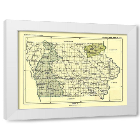Iowa - Hoen 1896 White Modern Wood Framed Art Print by Hoen