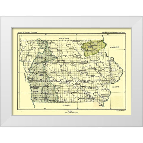 Iowa - Hoen 1896 White Modern Wood Framed Art Print by Hoen