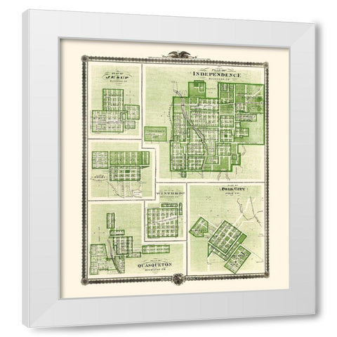Jesup, Independence, Delhi Iowa Landowner White Modern Wood Framed Art Print by Andreas