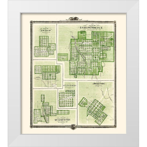 Jesup, Independence, Delhi Iowa Landowner White Modern Wood Framed Art Print by Andreas