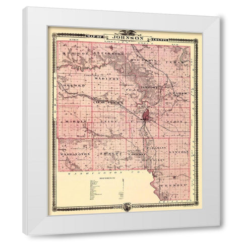 Johnson Iowa Landowner - Andreas 1874 White Modern Wood Framed Art Print by Andreas