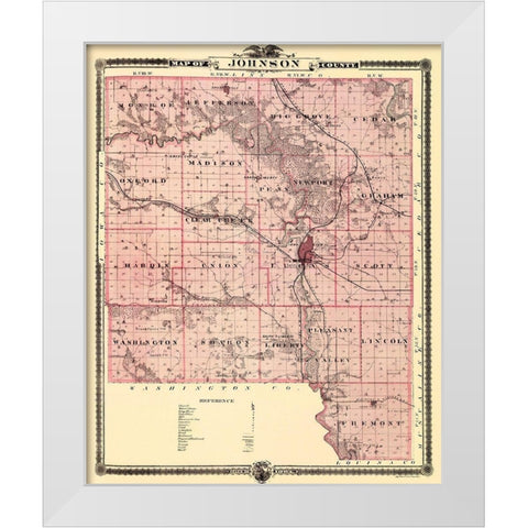 Johnson Iowa Landowner - Andreas 1874 White Modern Wood Framed Art Print by Andreas