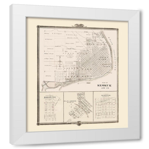 Keokuk, Forest City, Greene, Garner Iowa White Modern Wood Framed Art Print by Andreas