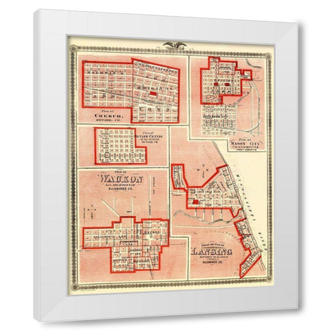 Lansing, Waukon, Cresco, Mason, Butler Iowa White Modern Wood Framed Art Print by Andreas