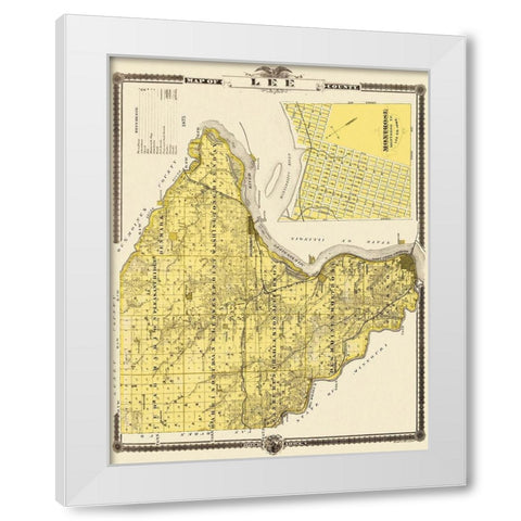 Lee Iowa - Shober 1875 White Modern Wood Framed Art Print by Shober
