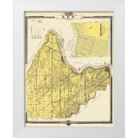 Lee Iowa - Shober 1875 White Modern Wood Framed Art Print by Shober
