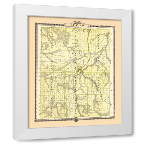 Lucas Iowa Landowner - Andreas 1874 White Modern Wood Framed Art Print by Andreas