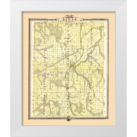 Lucas Iowa Landowner - Andreas 1874 White Modern Wood Framed Art Print by Andreas