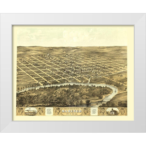 Marengo Iowa - Ruger 1868 White Modern Wood Framed Art Print by Ruger