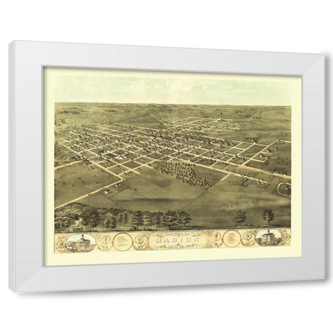 Marion Iowa - Ruger 1868 White Modern Wood Framed Art Print by Ruger