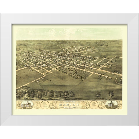 Marion Iowa - Ruger 1868 White Modern Wood Framed Art Print by Ruger