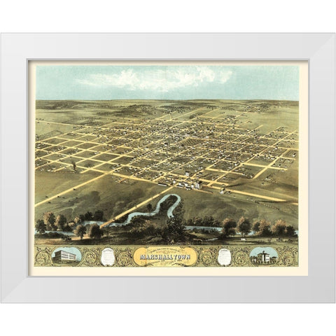Marshalltown Iowa - Ruger 1868 White Modern Wood Framed Art Print by Ruger