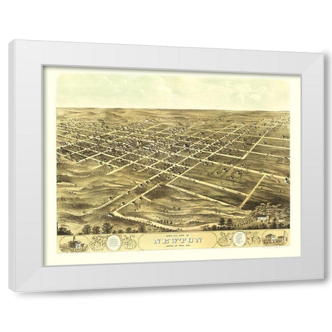 Newton Iowa - Ruger 1868 White Modern Wood Framed Art Print by Ruger