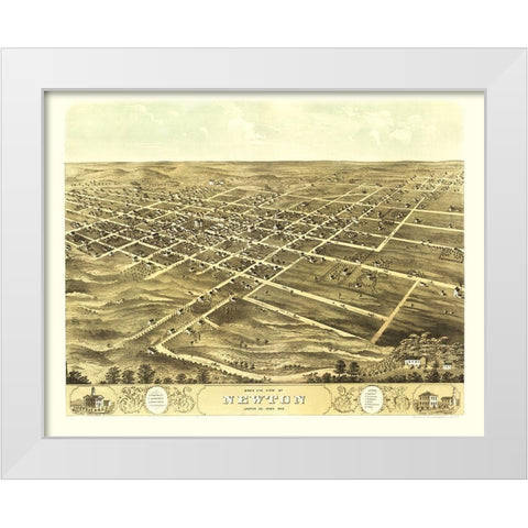Newton Iowa - Ruger 1868 White Modern Wood Framed Art Print by Ruger