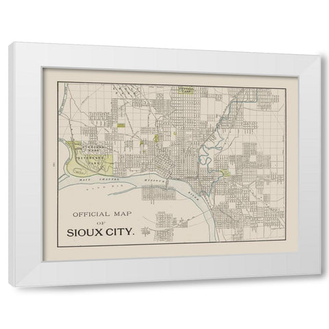Sioux City Iowa - Cram 1892 White Modern Wood Framed Art Print by Cram