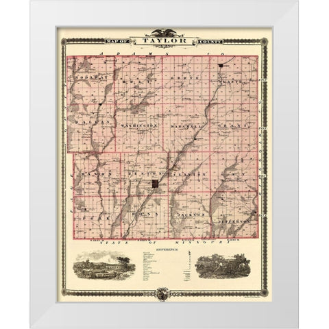 Taylor Iowa Landowner - Andreas 1875 White Modern Wood Framed Art Print by Andreas
