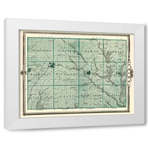 Union Iowa Landowner - Andreas 1874 White Modern Wood Framed Art Print by Andreas