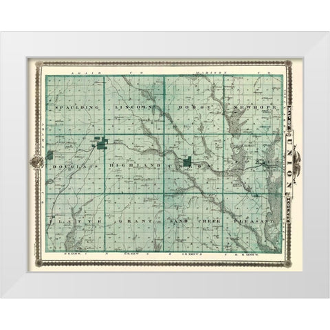 Union Iowa Landowner - Andreas 1874 White Modern Wood Framed Art Print by Andreas