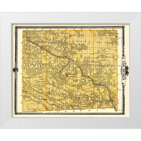 Van Buren Iowa Landowner - Andreas 1875 White Modern Wood Framed Art Print by Andreas