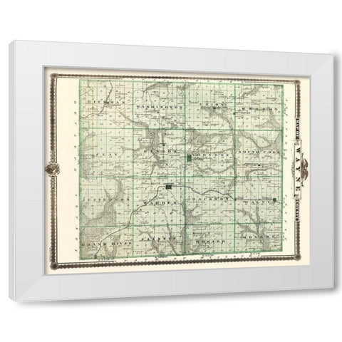 Wayne Iowa Landowner - Andreas 1875 White Modern Wood Framed Art Print by Andreas