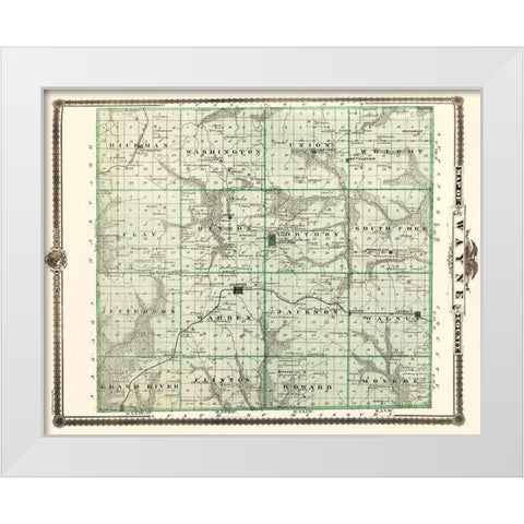 Wayne Iowa Landowner - Andreas 1875 White Modern Wood Framed Art Print by Andreas