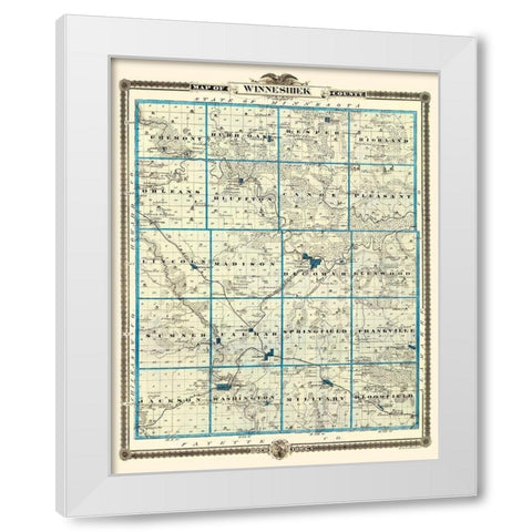 Winneshiek Iowa Landowner - Andreas 1874 White Modern Wood Framed Art Print by Andreas