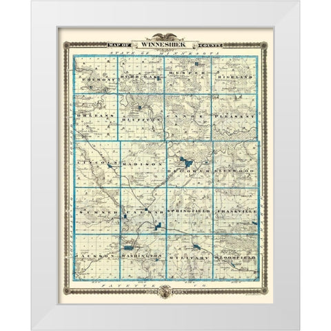 Winneshiek Iowa Landowner - Andreas 1874 White Modern Wood Framed Art Print by Andreas