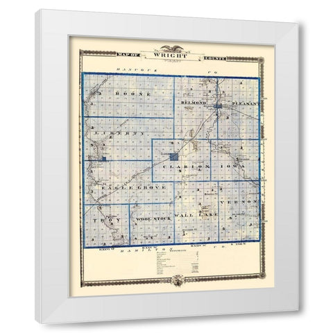 Wright Iowa Landowner - Andreas 1874 White Modern Wood Framed Art Print by Andreas