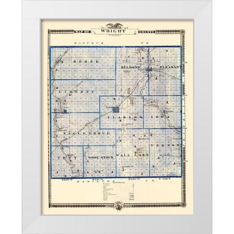 Wright Iowa Landowner - Andreas 1874 White Modern Wood Framed Art Print by Andreas