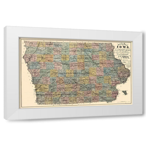 Iowa - Andreas 1875 White Modern Wood Framed Art Print by Andreas