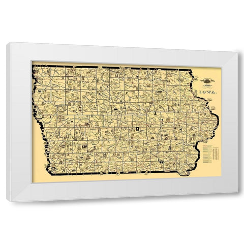 Iowa Railroad Routes - McEwen 1897 White Modern Wood Framed Art Print by McEwen