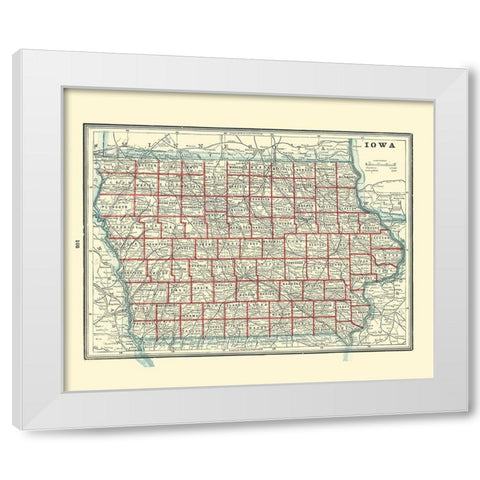 Iowa - Rathbun 1893 White Modern Wood Framed Art Print by Rathbun