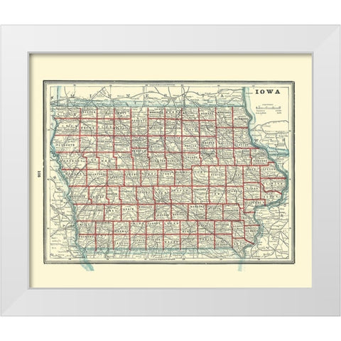 Iowa - Rathbun 1893 White Modern Wood Framed Art Print by Rathbun