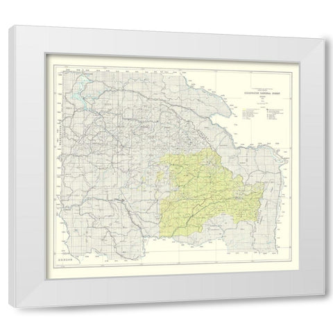 Clearwater National Forest Idaho - USDA 1961 White Modern Wood Framed Art Print by USDA