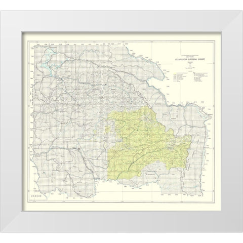 Clearwater National Forest Idaho - USDA 1961 White Modern Wood Framed Art Print by USDA